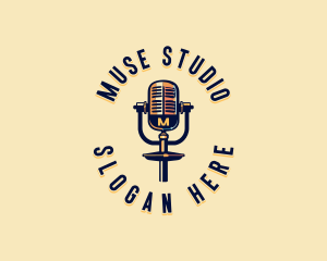 Podcaster Broadcast Studio logo design