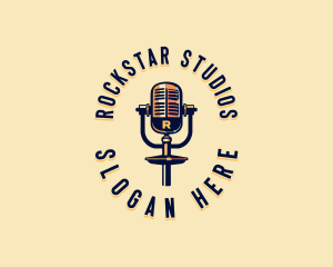 Podcaster Broadcast Studio logo design