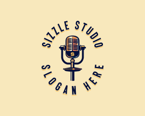 Podcaster Broadcast Studio logo design