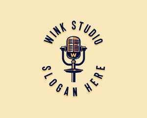 Podcaster Broadcast Studio logo design