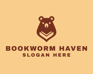 Book Bear Reading logo design