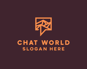 Orange Mountain Chat logo design