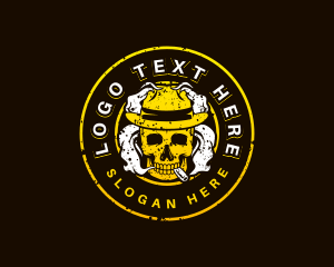 Skull Hat Smoking logo