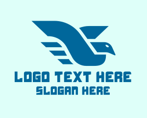 Blue Flying Bird logo design