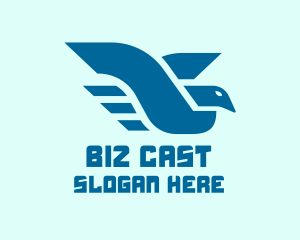 Blue Flying Bird Logo