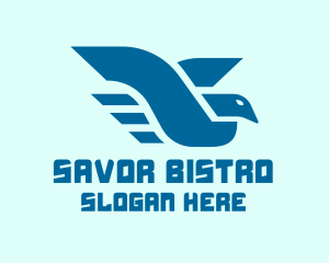 Blue Flying Bird Logo