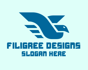 Blue Flying Bird logo design