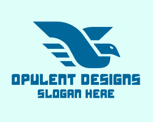 Blue Flying Bird logo design