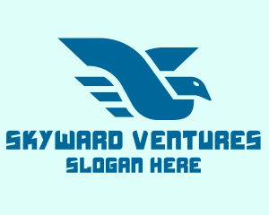 Blue Flying Bird logo design