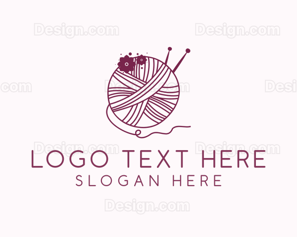 Floral Yarn Thread Sewing Logo