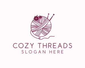 Floral Yarn Thread Sewing  logo design