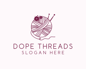 Floral Yarn Thread Sewing  logo design