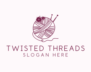 Floral Yarn Thread Sewing  logo design