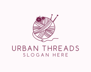 Floral Yarn Thread Sewing  logo design