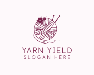 Floral Yarn Thread Sewing  logo design