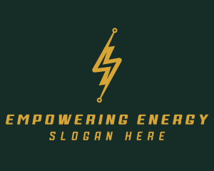 Energy Lightning Circuit logo design