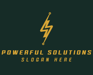 Energy Lightning Circuit logo design