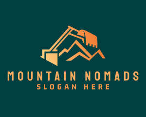 Mountain Construction Excavator logo design