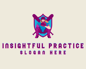 Female Baseball Catcher logo