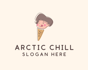 Ice Cream Cone Kid  logo design