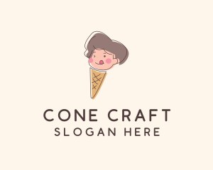 Ice Cream Cone Kid  logo design