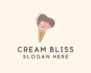 Ice Cream Cone Kid  logo design