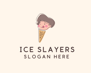 Ice Cream Cone Kid  logo design