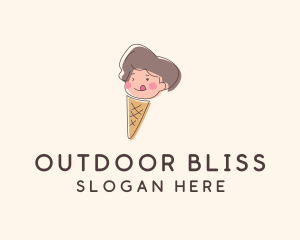 Ice Cream Cone Kid  logo design