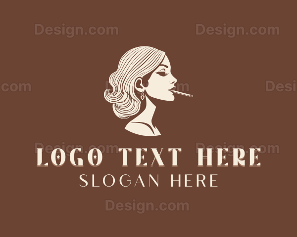 Cigarette Smoking Woman Logo