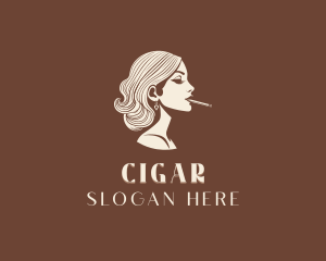 Cigarette Smoking Woman logo design