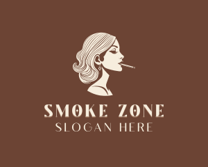 Cigarette Smoking Woman logo design