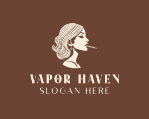 Cigarette Smoking Woman logo design