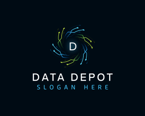 Data Technology Circuit logo design