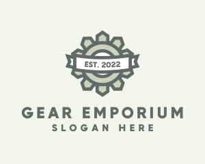 Mechanical Gear Banner logo
