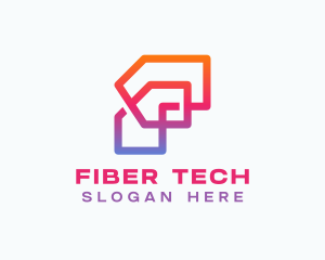 Gradient Tech Letter F logo design