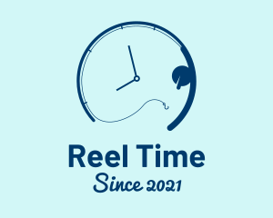 Fishing Time Clock logo design