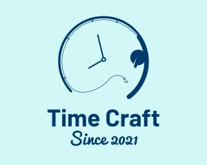 Fishing Time Clock logo design