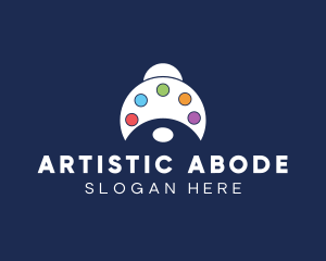 Paint Palette Spaceship logo