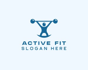 Blue Fitness Weightlifting logo design