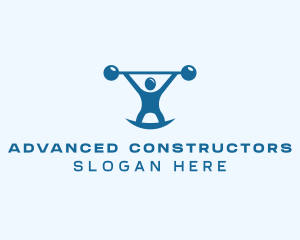 Blue Fitness Weightlifting logo design