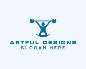 Blue Fitness Weightlifting logo design