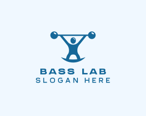 Blue Fitness Weightlifting logo design