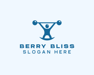 Blue Fitness Weightlifting logo design