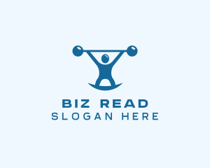 Blue Fitness Weightlifting logo design