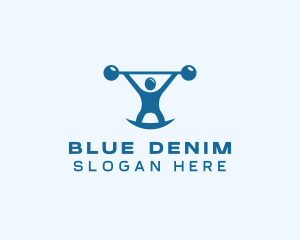 Blue Fitness Weightlifting logo design