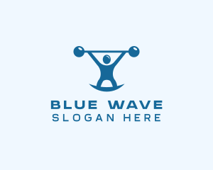 Blue Fitness Weightlifting logo design