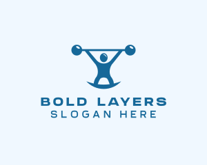 Blue Fitness Weightlifting logo design