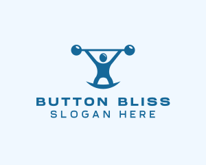 Blue Fitness Weightlifting logo design