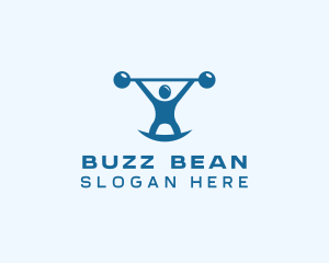 Blue Fitness Weightlifting logo design