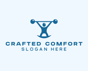 Blue Fitness Weightlifting logo design